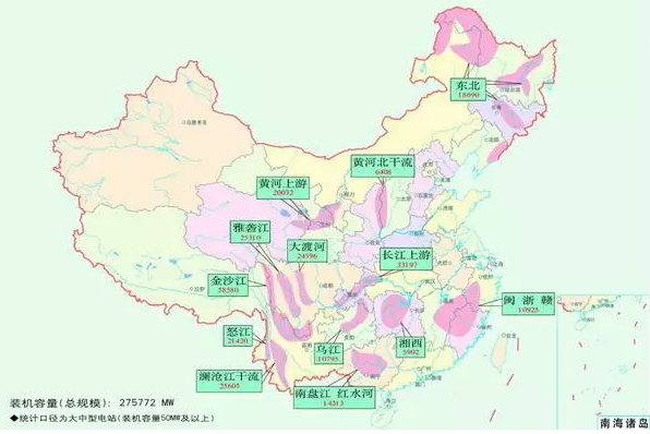 雅砻江,大渡河,澜沧江等河流为重点,积极有序推进大型水电基地建设